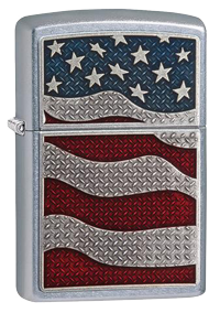 Diamond Plate Flag Zippo Windproof Lighter