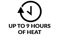 up to 9 hours of heat