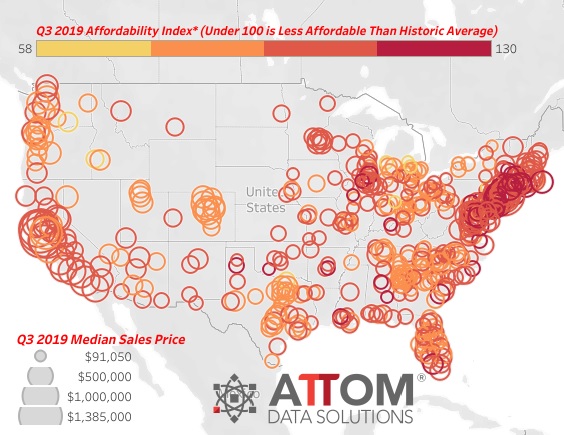 Q3 2019 U.S. Home Affordability Heat Map
