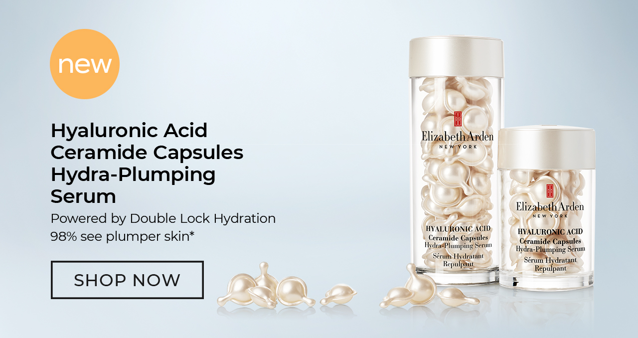 Hyaluronic Acid  Ceramide Capsules  Hydra-Plumping  Serum  Powered by Double Lock Hydration  98% see plumper skin* SHOP NOW