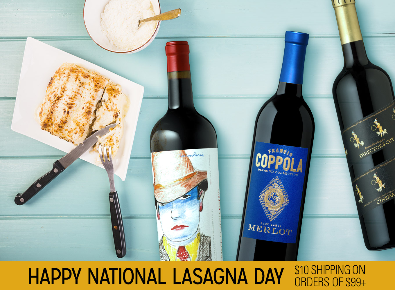Happy National Lasagna Day! $10 shipping on orders of $99 or more.