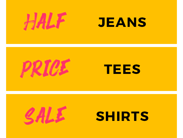Half Price Sale Jackets, Dresses & Footwear