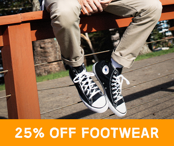 25 percent off footwear