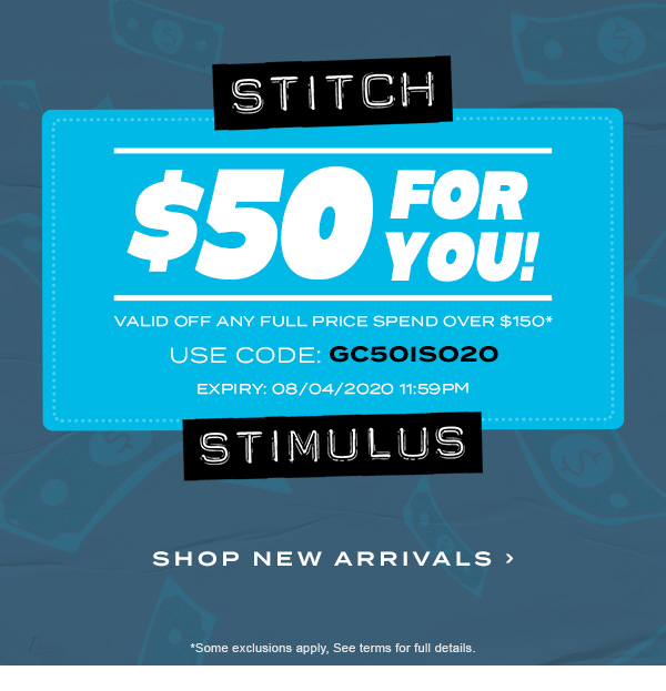 $50 for you! Use code GC50ISO20. Shop New Arrivals
