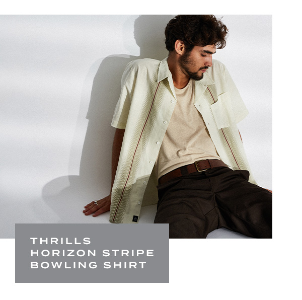 Thrills Horizon Stripe Bowling Shirt