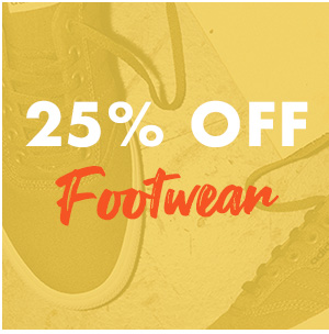 25 percent off Footwear