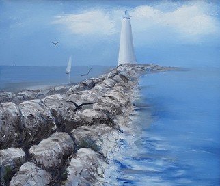 Lora Vannoord - lighthouse and sailboat, 2019