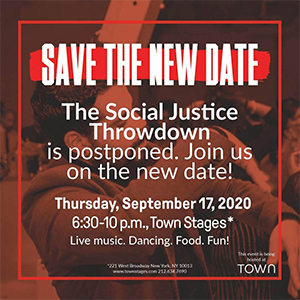 image reading save the new date the social justice throwdown is postponed join us on the new date september 17 2020