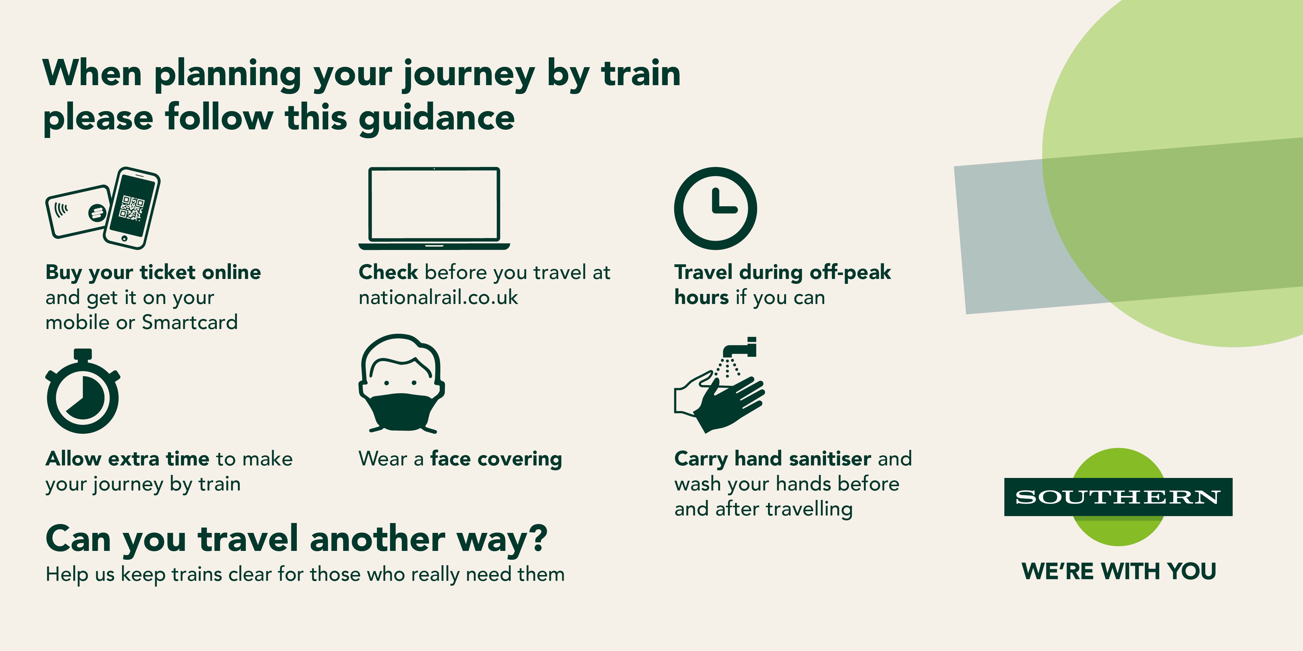 When planning your journey by train please follow this guidance