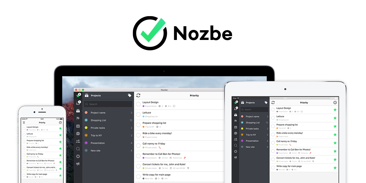 Get Nozbe apps for iPhone, iPad, Android, Mac and Windows