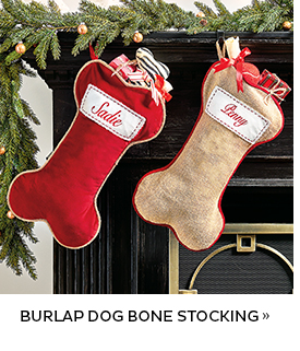 Burlap Dog Bone Stocking