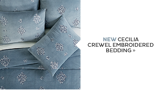 NEW Cecilia Crewel Embroidered Bedding