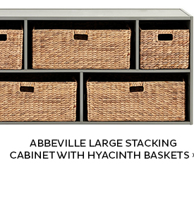Abbeville Large Stacking Cabinet with Hyacinth Baskets