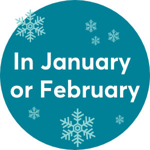 Go skiing in January or February