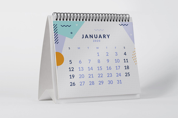 2020 Desktop Calendar Mock Up