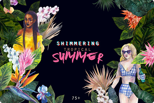 Tropical Summer Watercolor Set