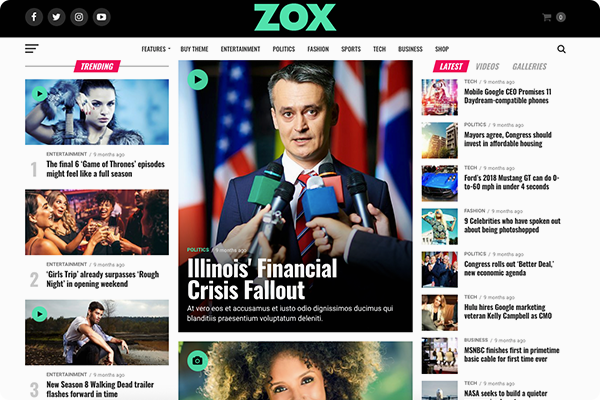 Zox News - News & Magazine WP Theme