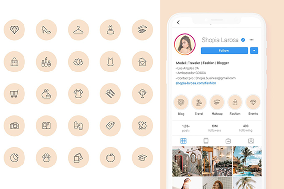 Instagram stories Highlights Covers Icon Kit