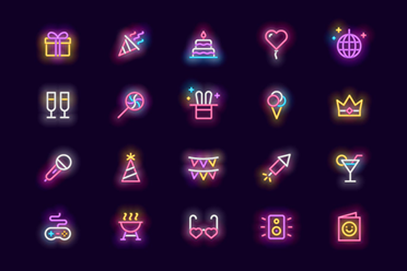Party Neon Icons