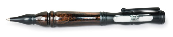 WoodRiver® Hourglass Twist Ballpoint Pen Kit - Flat Black Pearl