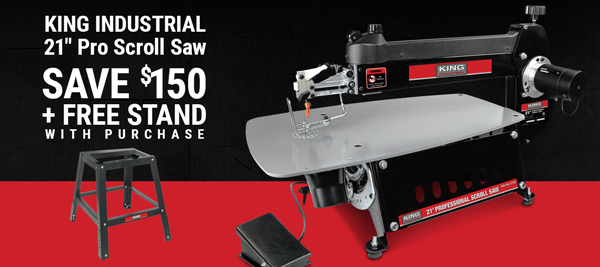 King Industrial 21" Professional Scroll Saw with Free Stand