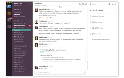 A screenshot of the Slack interface linking to Slack.