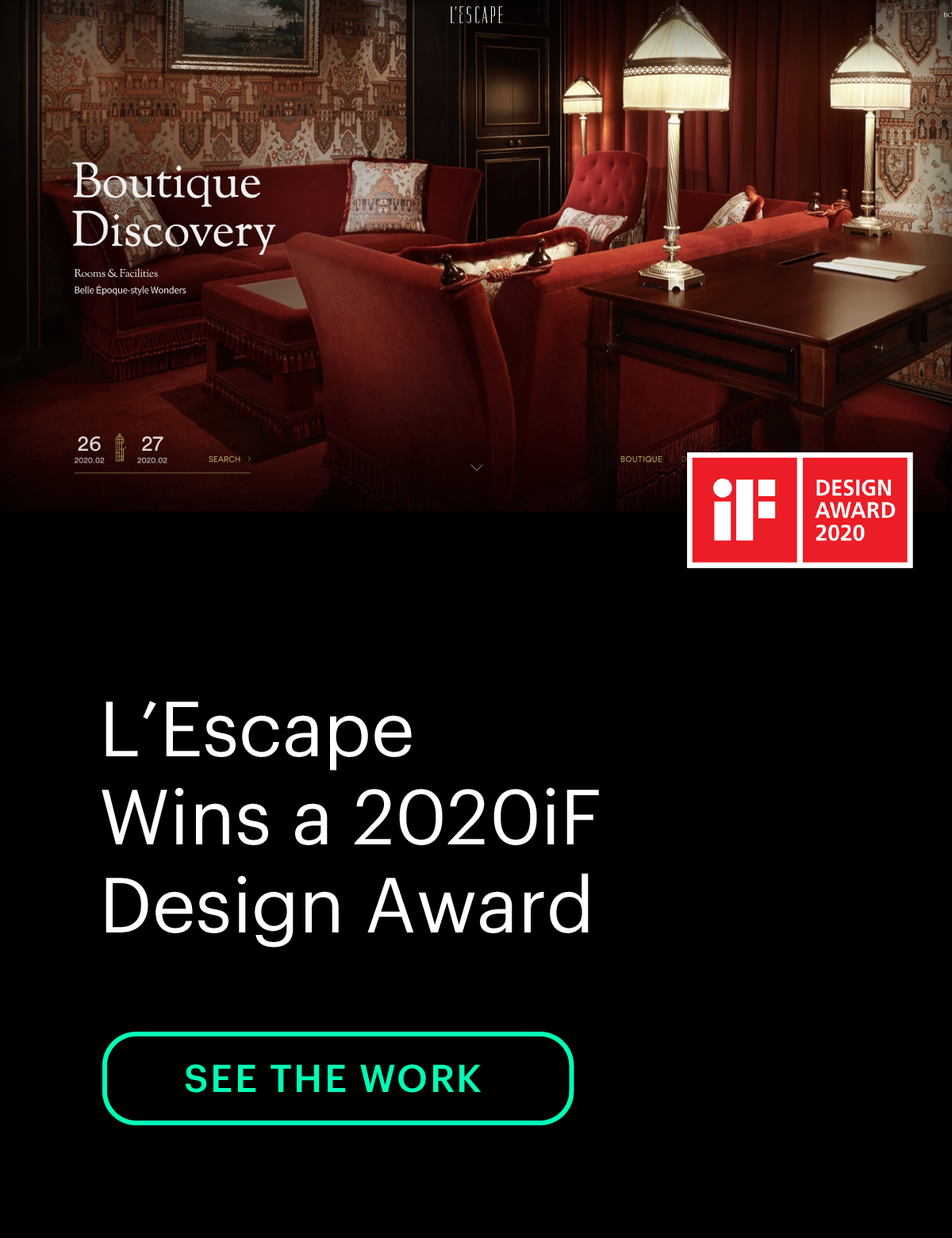 L'Escape Wins a 2020iF Design Award for its Website