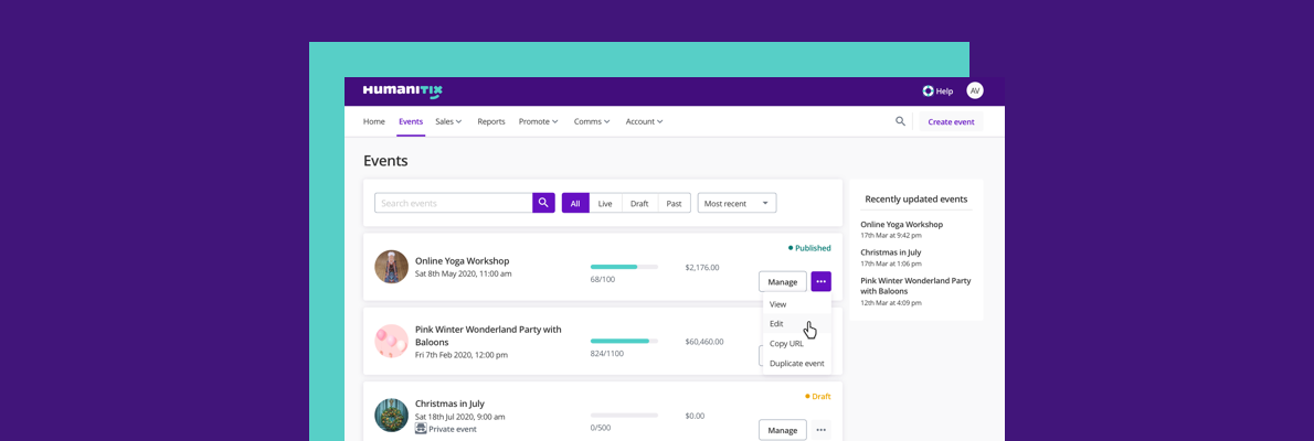 We've refreshed your Events dashboard