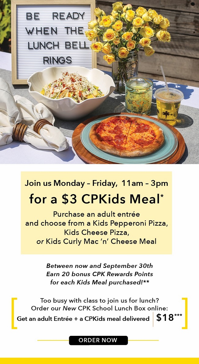 School Lunches Are Easy as 1-2-3 with our CPKids Promo. 