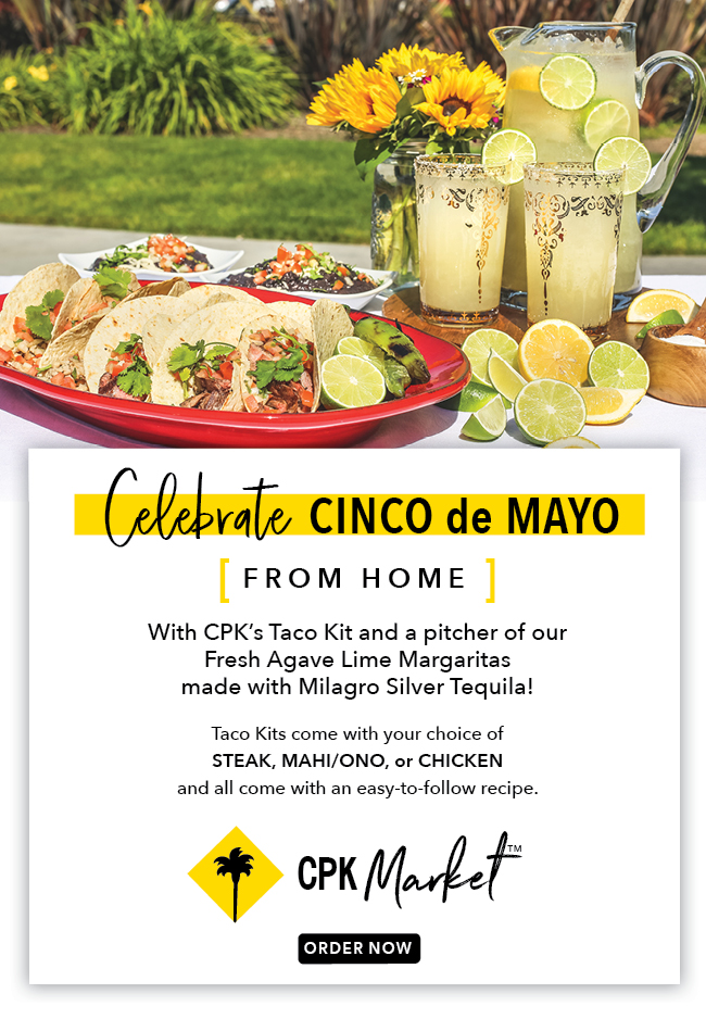 Celebrate Cinco de Mayo - From Home with our Taco kit and a pitcher of our fresh agave lime Margaritas!