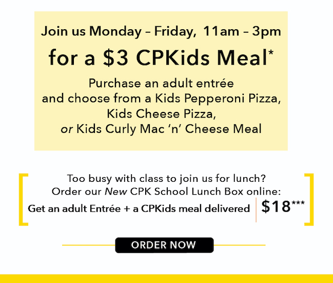 $3 Kids Meals When you dine in weekdays 11-3