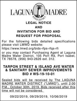 30140149 Laguna Madre Water District 92219 92919100619 approval BH