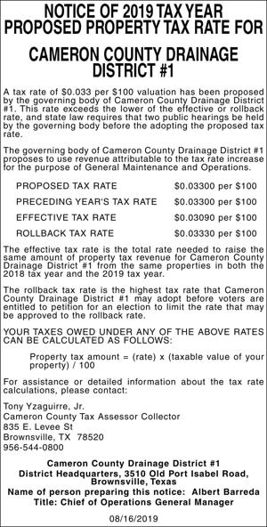 30136739 Cameron County Drainage 81619 approval BH