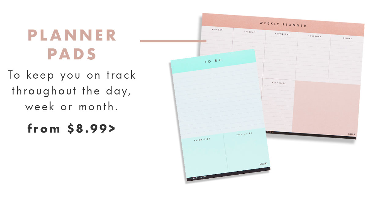 Planner Pads. Shop now. 