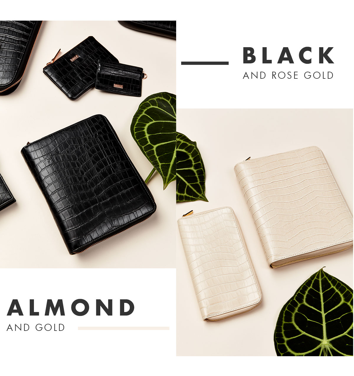 Almond & Black. 