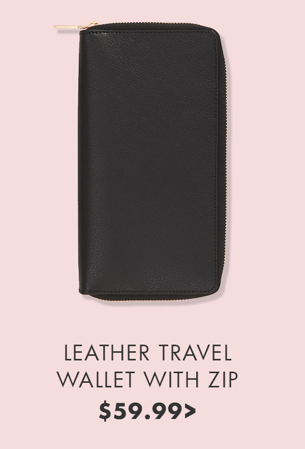 Leather Travel Wallet with Zip. Shop now. 