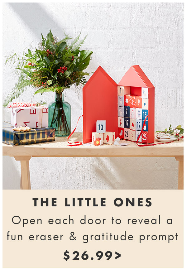 The little ones. Open each door to reveal a fun eraser and gratitude prompt. Shop now. 
