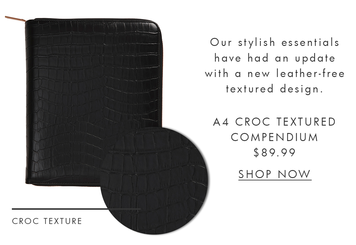 A4 Croc Textured Compendium. Shop now. 