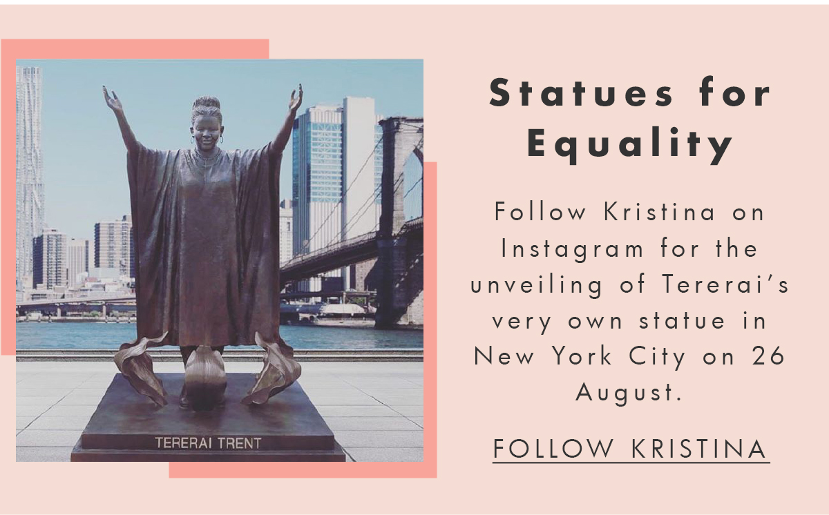 Statues for Equality. Follow Kristina on Instagram for unveiling updates. 