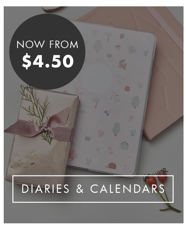 Diaries and Calendars now from $4.50. 
